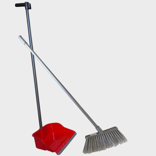 Szemeteslapát hosszú nyéllel+seprű