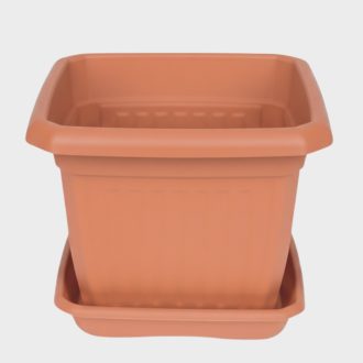 Szögletes virágcserép alátéttel 40cm